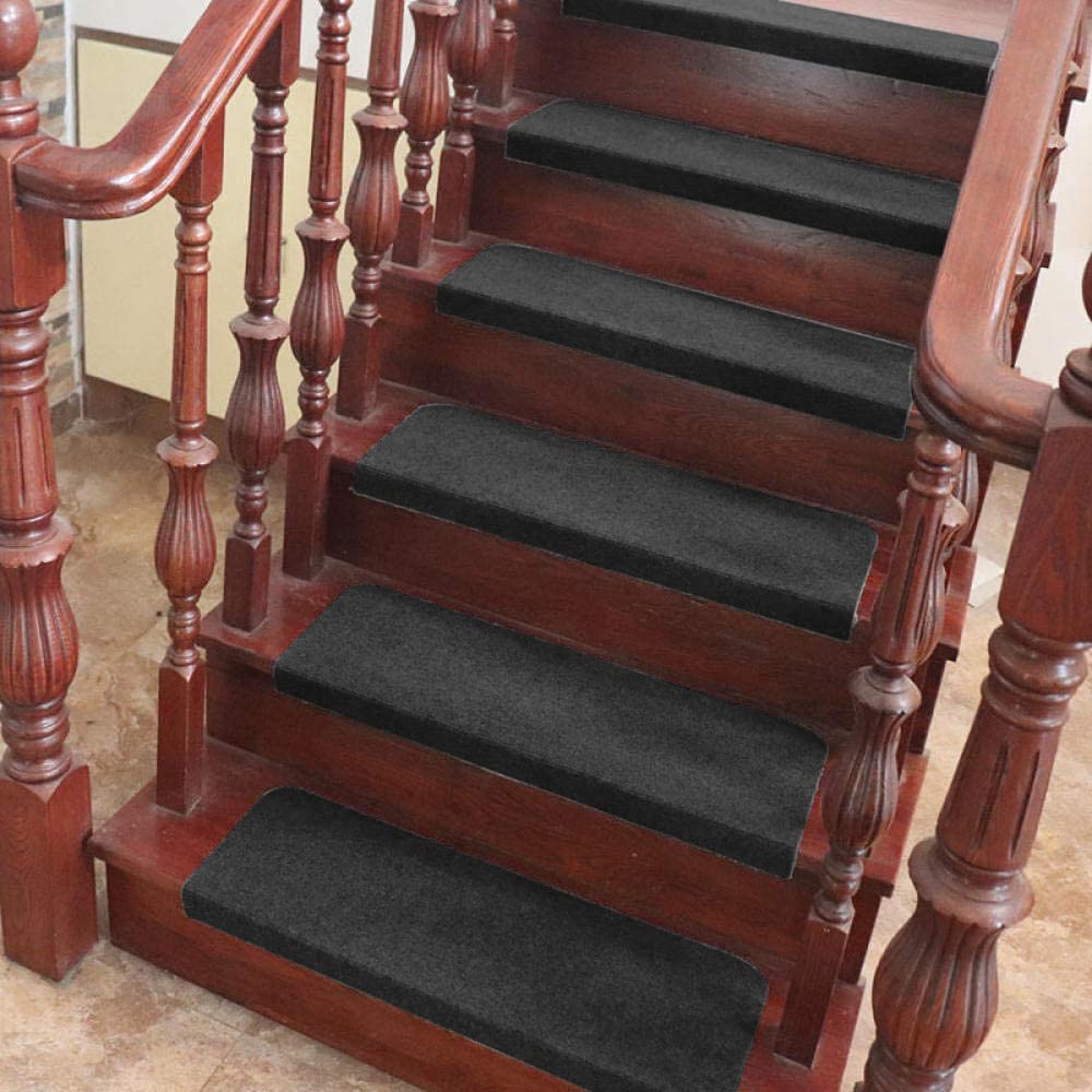 Tappetini antiscivolo per gradini, per anziani, bambini e cani, set di 15 protezioni autoadesive (nero, 65 x 25 cm)