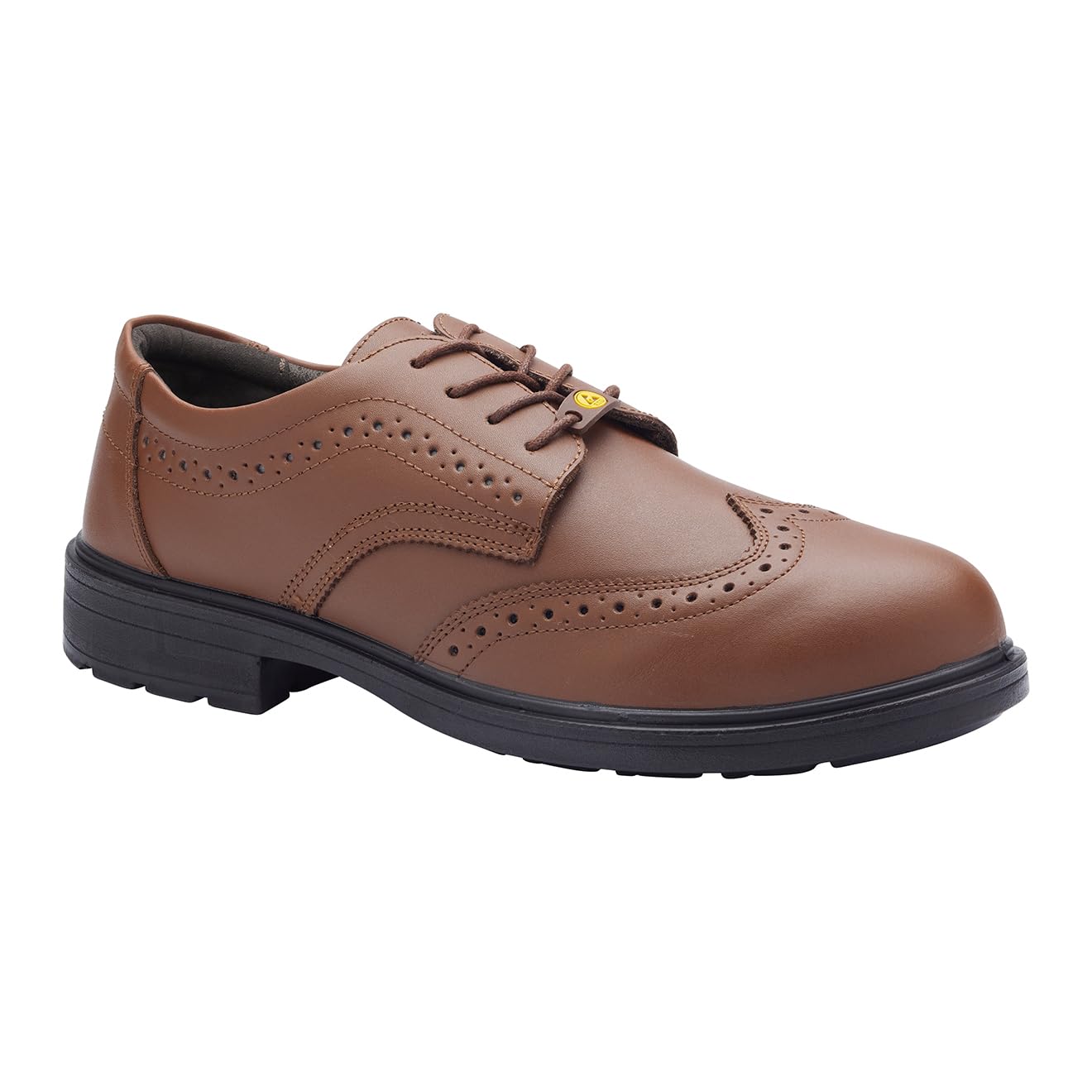 Blackrock ESD Brogue Smart Safety Shoes, Composite, Brown, Metal-Free Toe Cap Shoes, Smart, Leather, Brogue, Office Safety Footwear, UK Size 8 / EU 42
