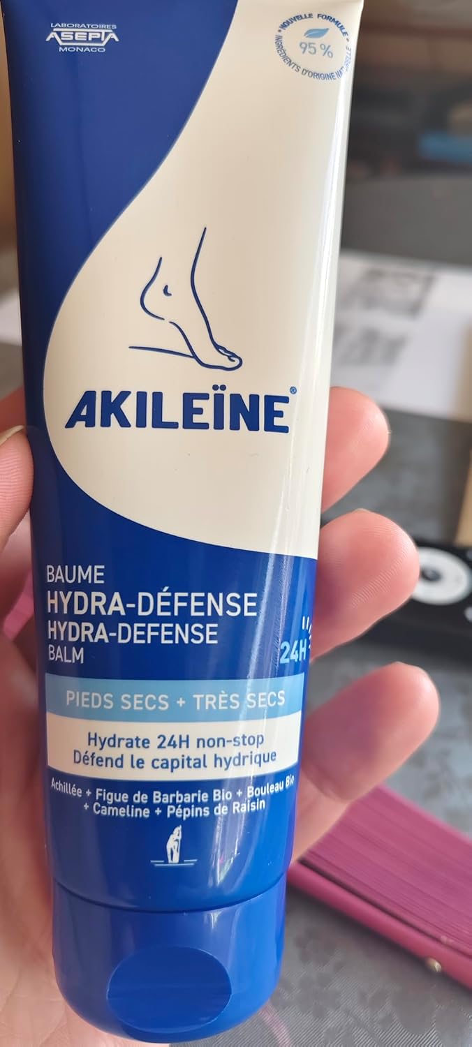 Akileine Hydra-Defense Ultra Moisturizing Balm - 4 oz/125ml - Intense Hydration for Dry Feet - Rebalances & Softens Skin