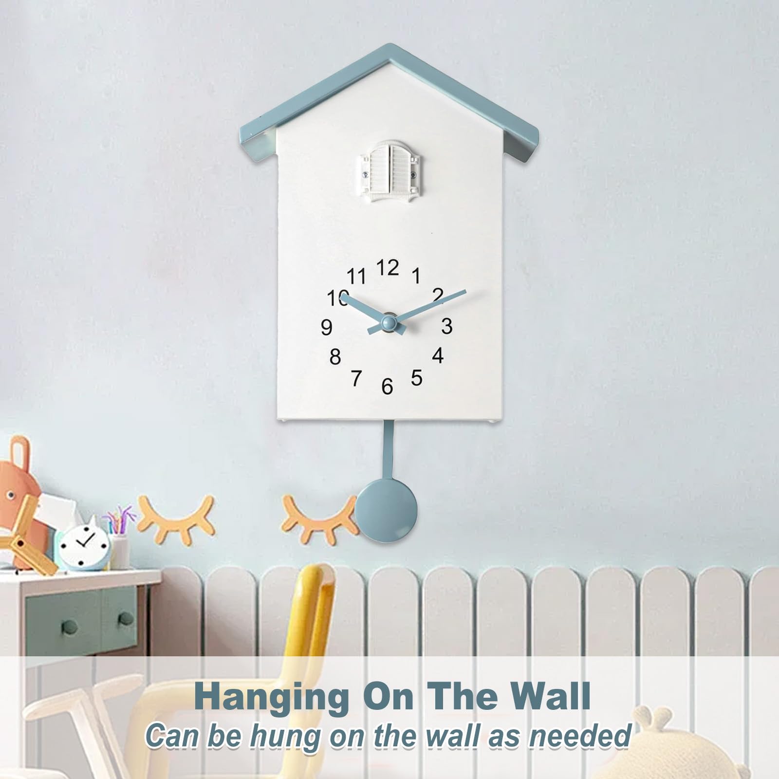 Reloj de cuco moderno, reloj de cuco de la Selva Negra con péndulo, reloj de cuco con voz de pájaro y función de silencio nocturno. Reloj de péndulo moderno para pared para el hogar, sala de