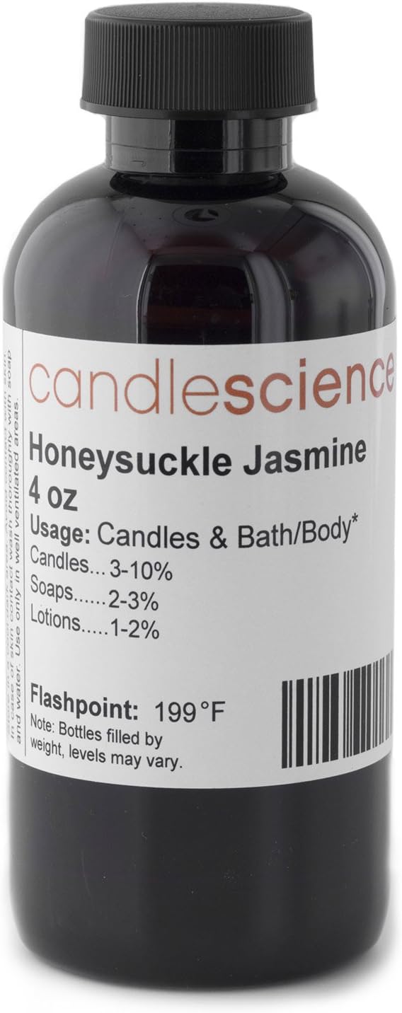 CandleScience - Honeysuckle Jasmine -Candle Scent 4 oz. - Musk Base - Great for Candle/Soap Making
