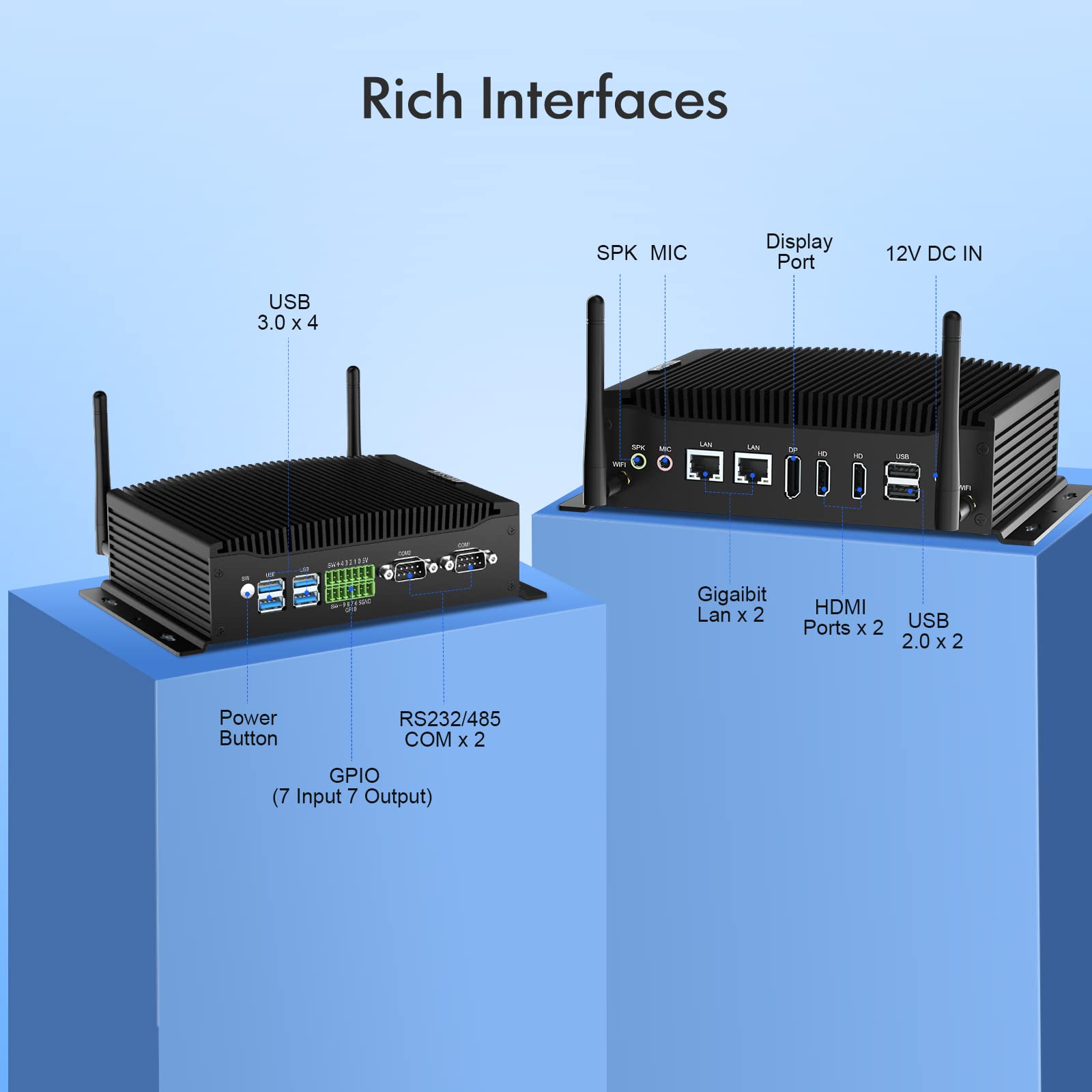 HYSTOU Mini PC i9 11900H Micro Computadoras, 64GB DDR4 512GB NVMe SSD 1TB SDD Micro PC, Type C Mini PC Windows 11 Pro, Mini Computadora para Juegos de Iluminación, Oficina, Negocios, WIFI6/BT5.2