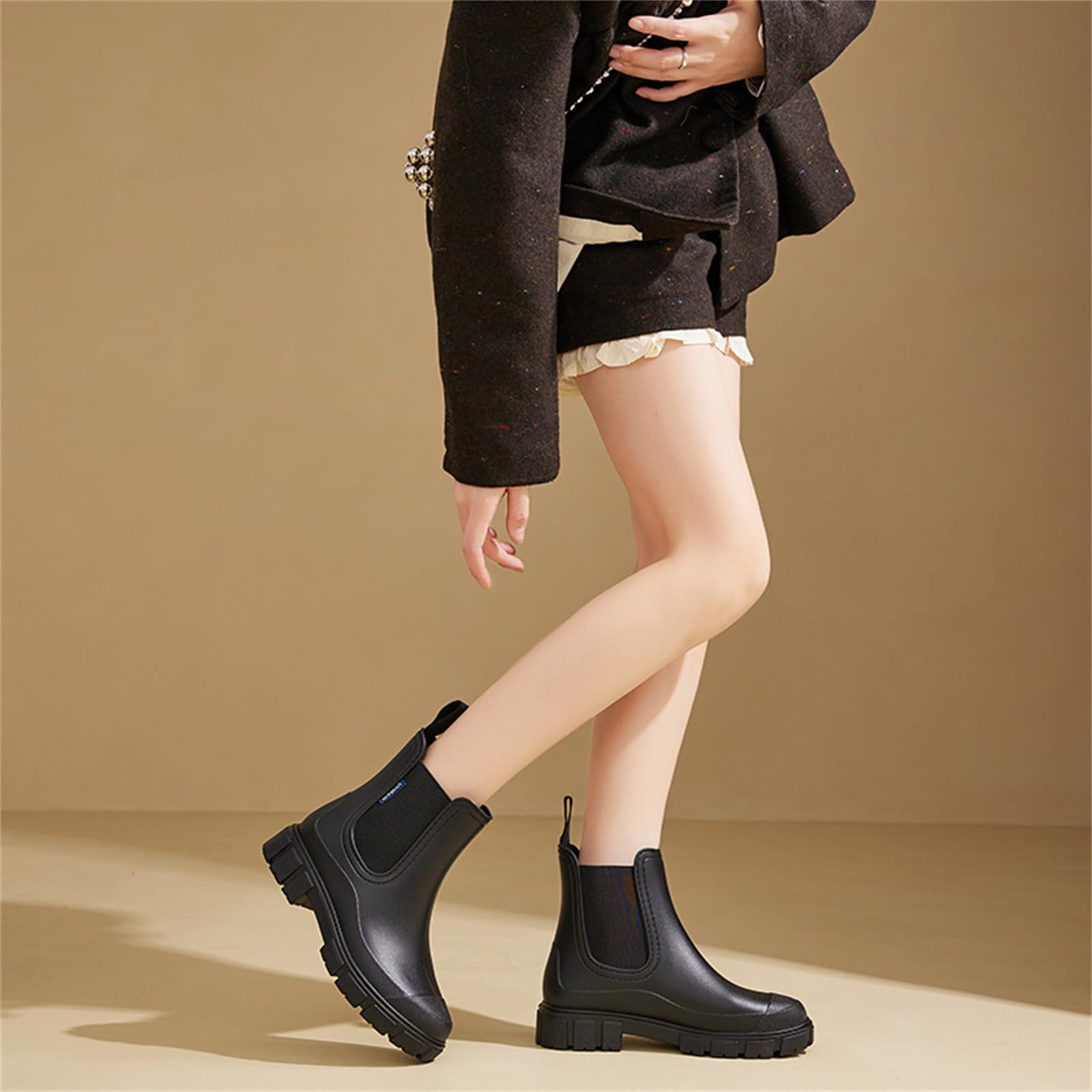 AONEGOLD Stivali Pioggia Donna Impermeabile Antiscivolo Leggere Comode Stivali Gomma Moda Pioggia per Esterni Giardinaggio Boots