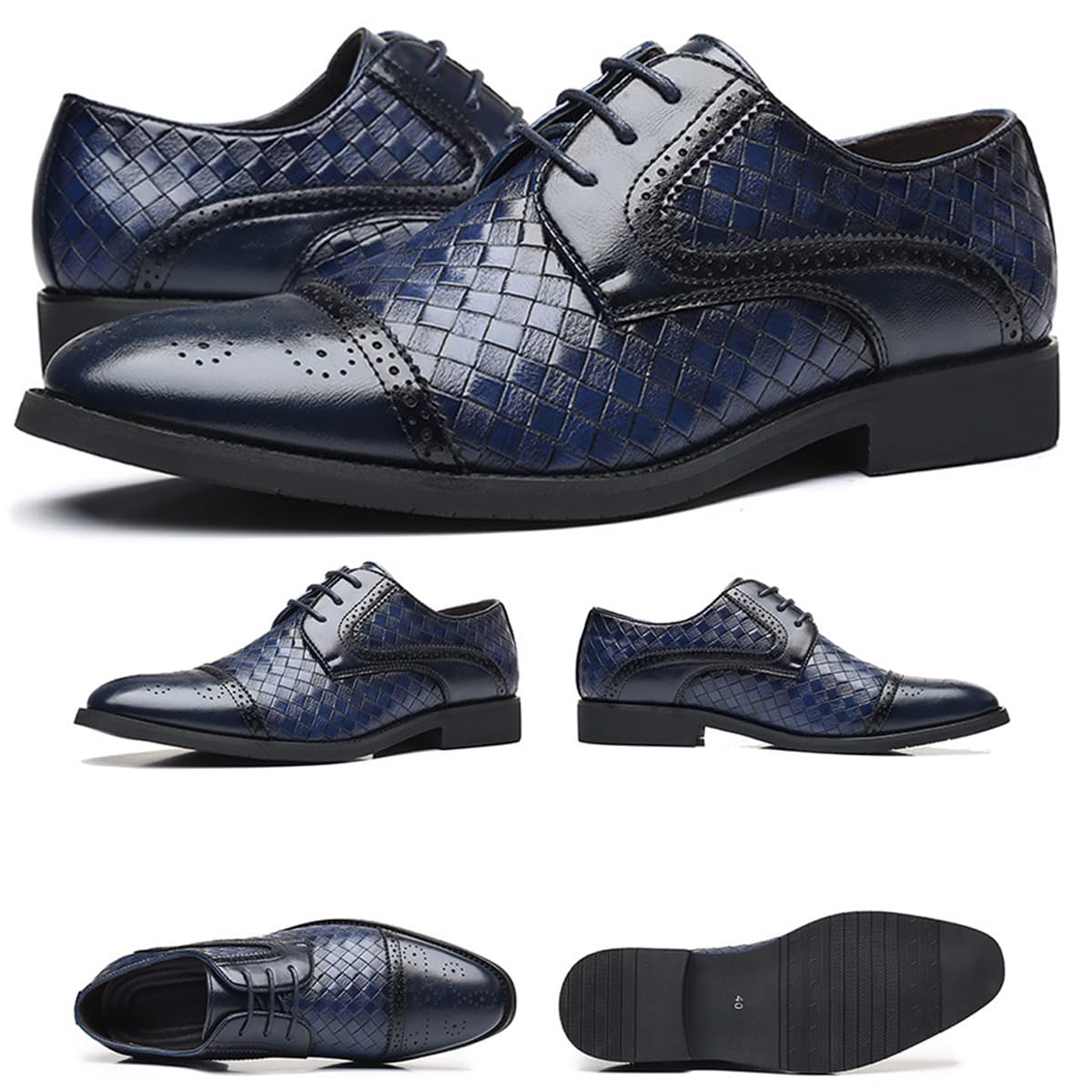 Scarpe Eleganti Punta Affusolata Uomo Scarpe Formale con Lacci Leggere Classiche per Business, Matrimonio E Cerimonia