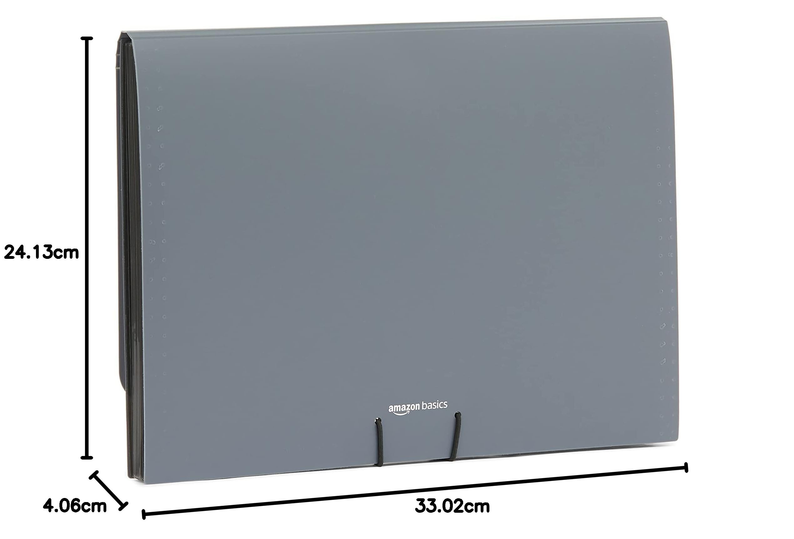 Amazon Basics Carpeta acordeón, tamaño A4, Paquete de 2, color Gris,Negro/gris