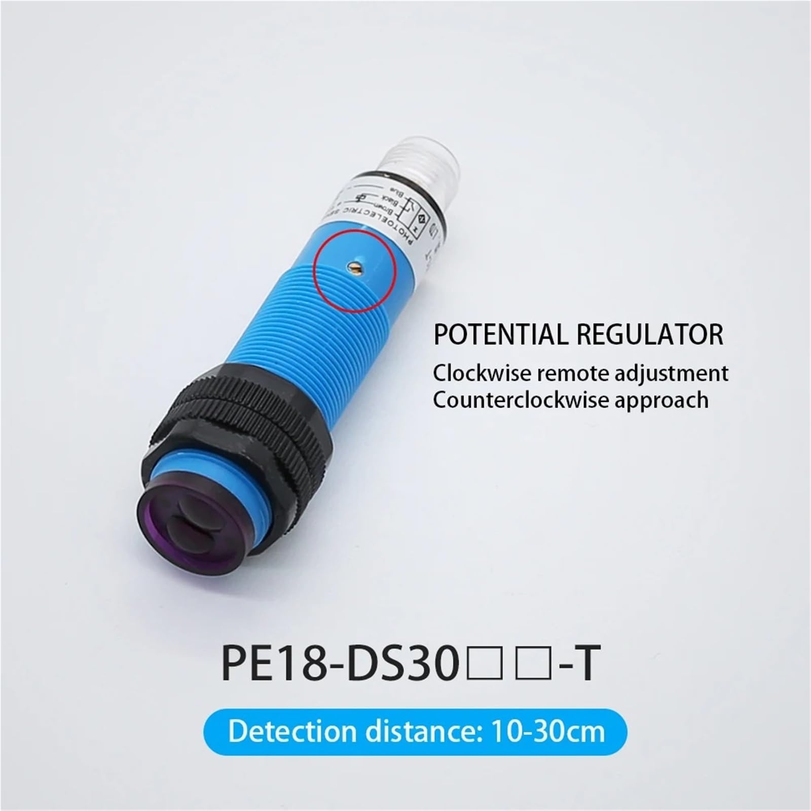 Sensor enchufable cilíndrico M18 de 5m Interruptor de proximidad fotoeléctrico de barrera
