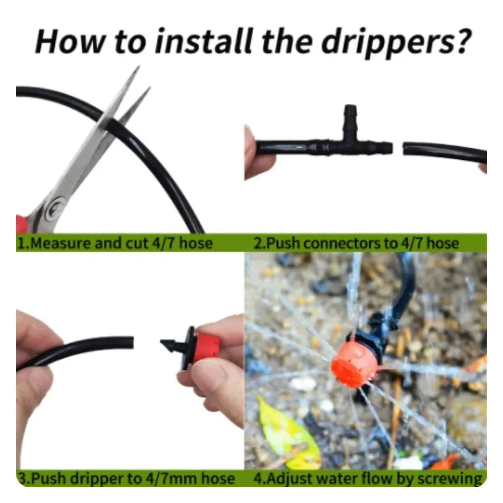 Forniture per Il Giardino Sistema di irrigazione a Goccia da 5M-30M, Set di irrigazione for Piante, Kit di irrigazione, gocciolatori Regolabili for irrigazione, irrigazione del Giardino Ugello(5M)