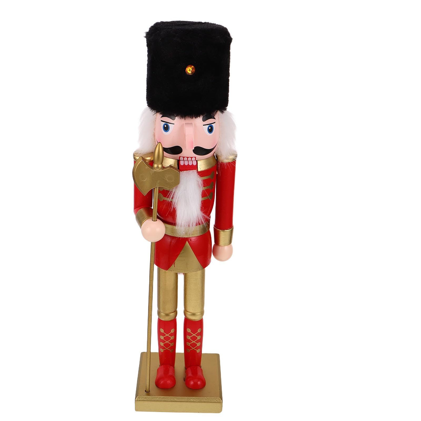 Beaupretty 2 Piezas Estatua de Soldado Cascanueces de Madera Roja 38cm para