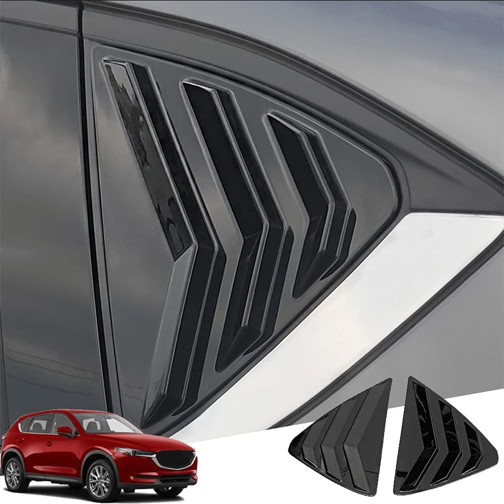 Great-luck ABS Material Racing Style Rear Side Window Louvers Air Vent Scoop Shades Cover Blinds Trim Exterior Accessories(Carbon Fiber) 2Pcs/Set for Mazda CX-5 2017 2018 2019 2020 2021