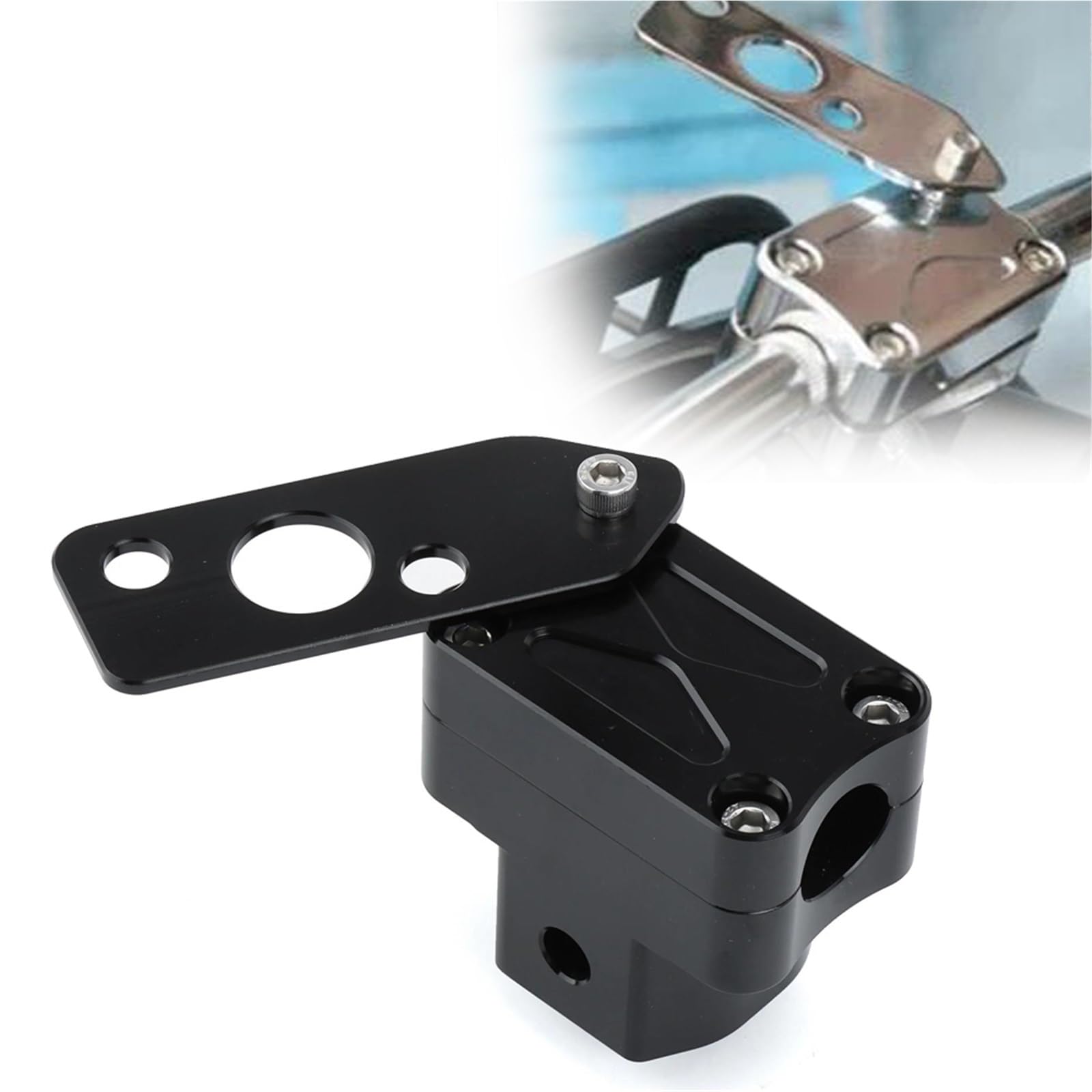 Support de guidon pour scooter Ruckus Zoomer NPS50 noir et chrome
