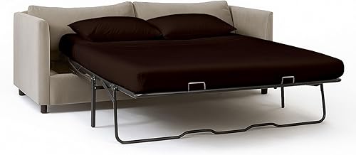 Miniatura 17 de Rajlinen Juego de 4 piezas para sofá cama Queen Sleeper, 100% algodón egipcio, sábana bajera de bolsillo profundo, suave, refrescante, transpirable,