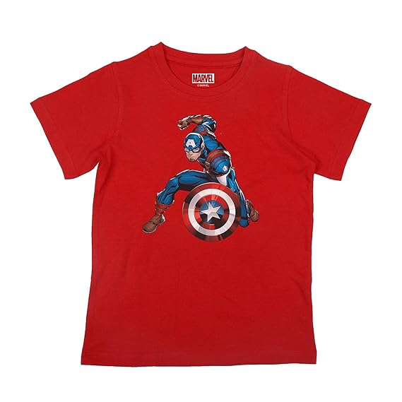 Marvel Avengers by Wear Your Mind Boys Tshirt (DMABCT031.5_Red_5-6Y)