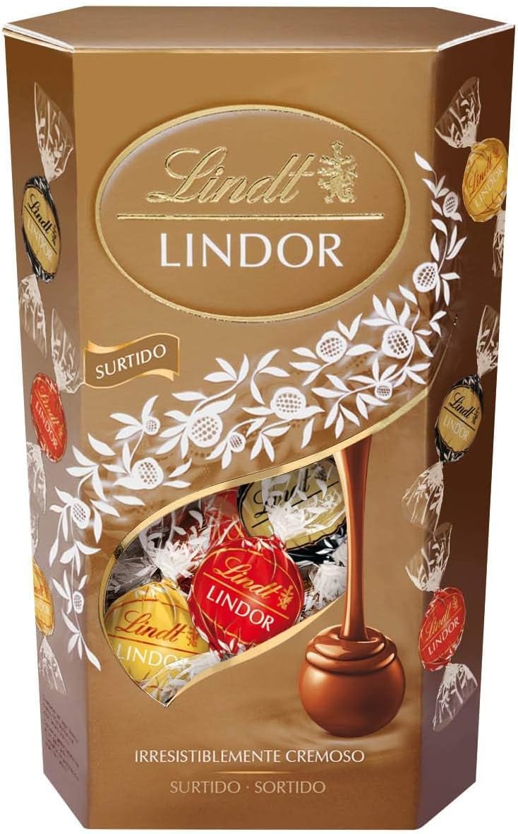 Lindt bombones LINDOR CORNET chocolate negro al 70% de cacao, delicioso bombón con interior de chocolate cremoso, chocolate Lindt, 600 g, aproximadamente 48 bombones en oferta en Amazon