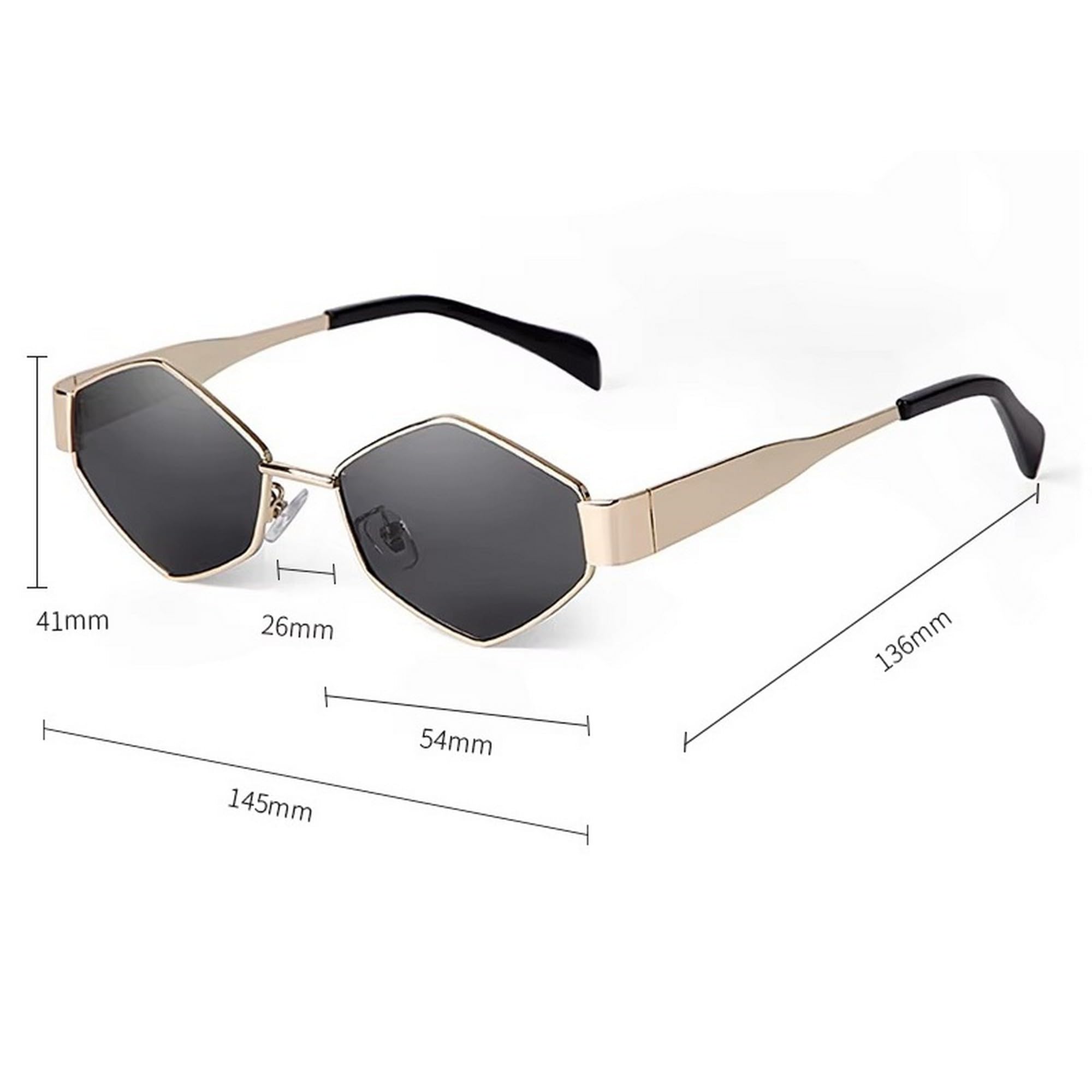 Dervin Gafas de sol retro hexagonales de moda para hombres y mujeres, modernas, elegantes y clásicas, protección UV400 y marco de metal duradero