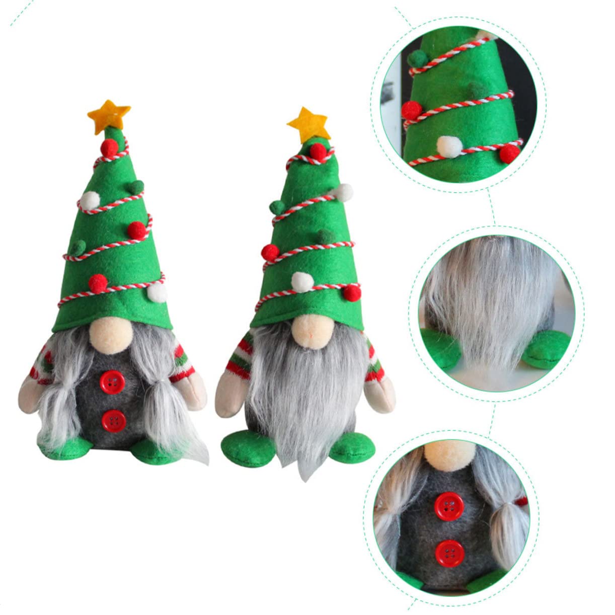 Alipis 6 Piezas De Figuras De De Peluche De Navidad Sin Rostro De Papá Noel Figura Sueca De Nisse Muñeca De Felpa Muñeca Sueca Coleccionable Adorno De De