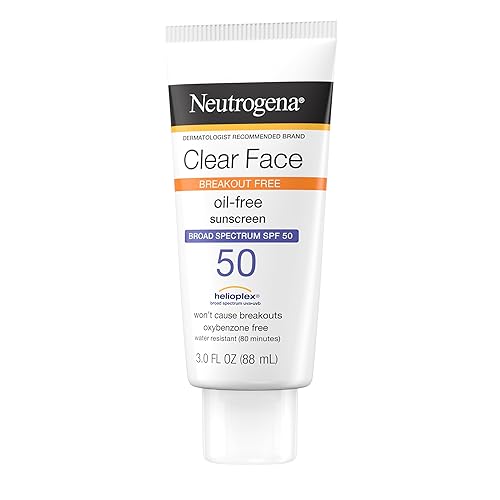 Miniatura 8 de Neutrogena Clear Face - Loción solar líquida para piel propensa al acné, protección SPF 50 de amplio espectro, protector solar sin aceite, fragancia