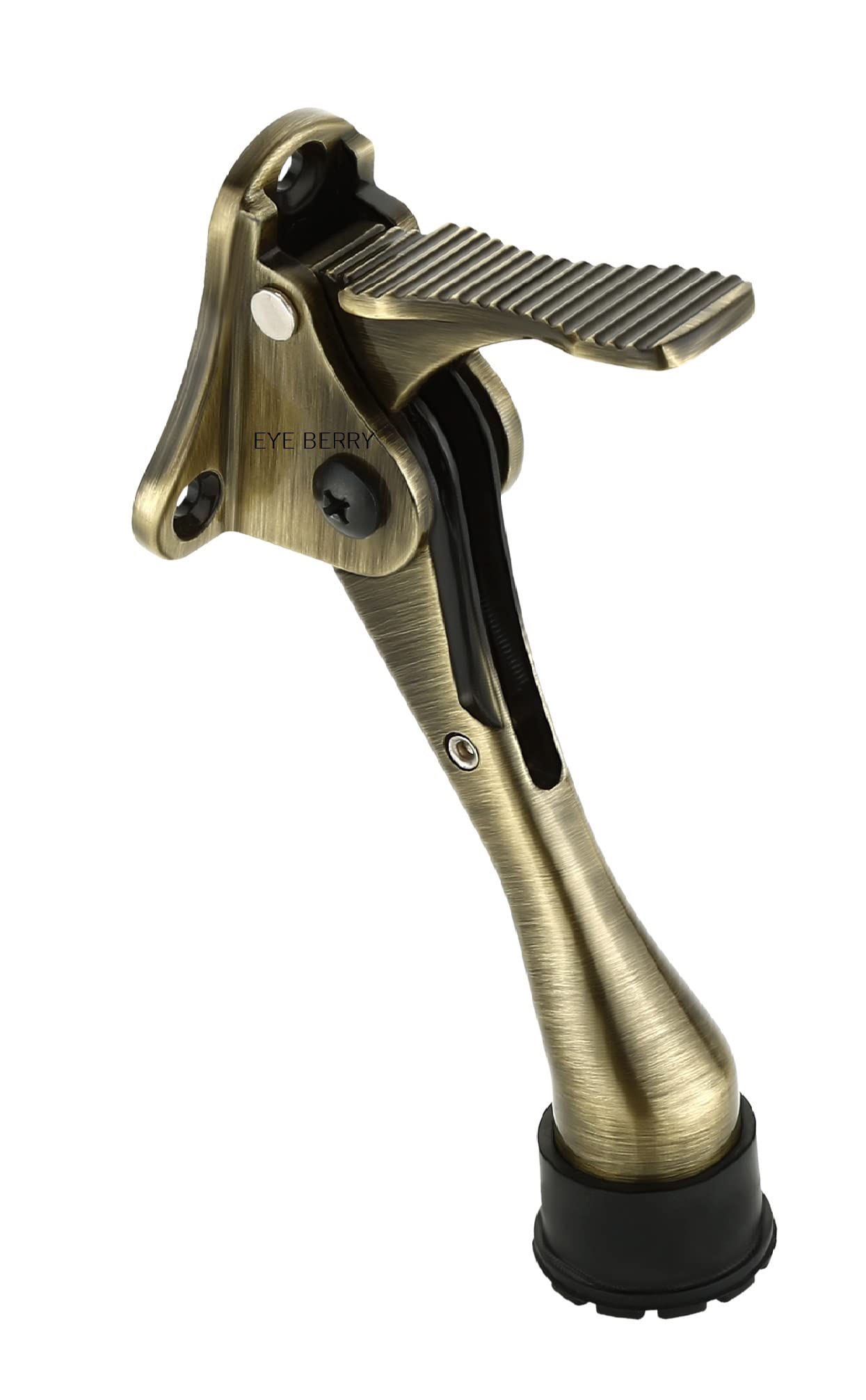 Eye Berry Metal Door Stopper - Mounted, Adjustable Height, Heavy Duty (Antique Brass Finish, 1 PCS)