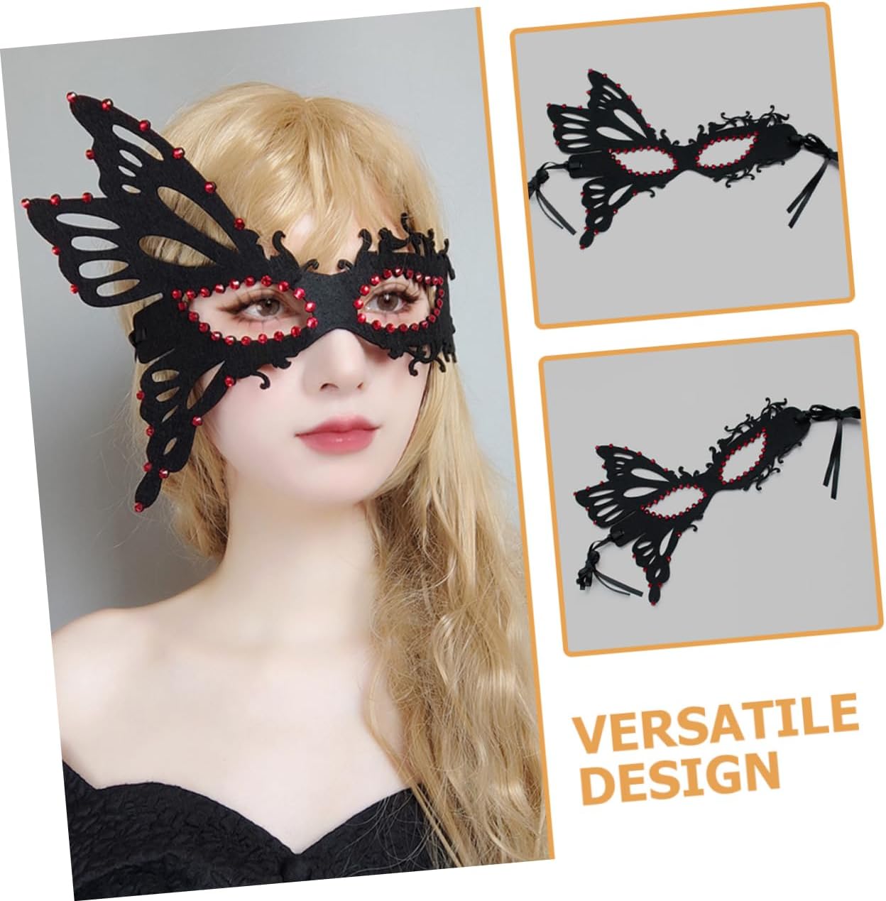 Butterfly Masquerade Mask for Women Rhinestone Halloween Season