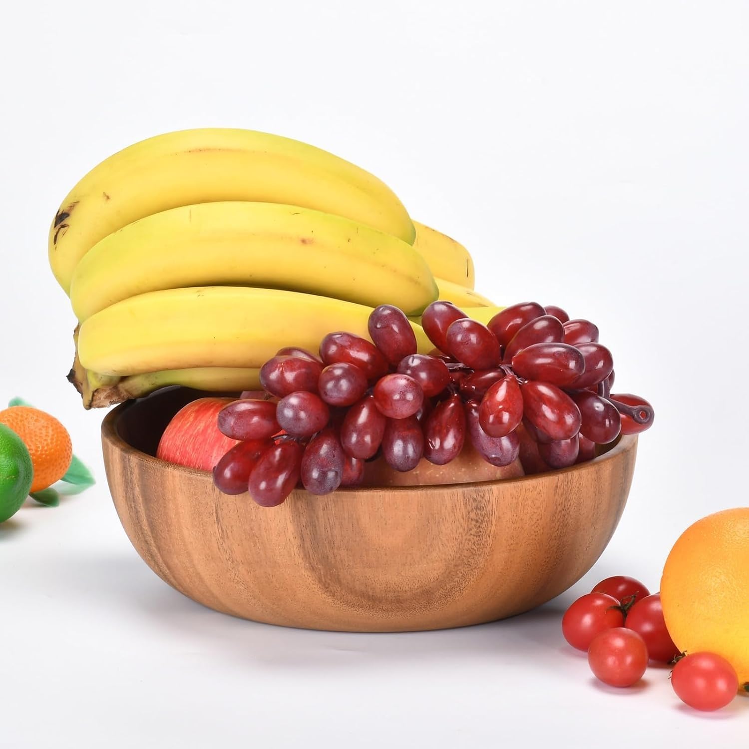 Ensaladera de madera de primera calidad, cuencos grandes de madera for servir aperitivos for frutas o ensaladas, también se utiliza como ensalada for palomitas de maíz, chips