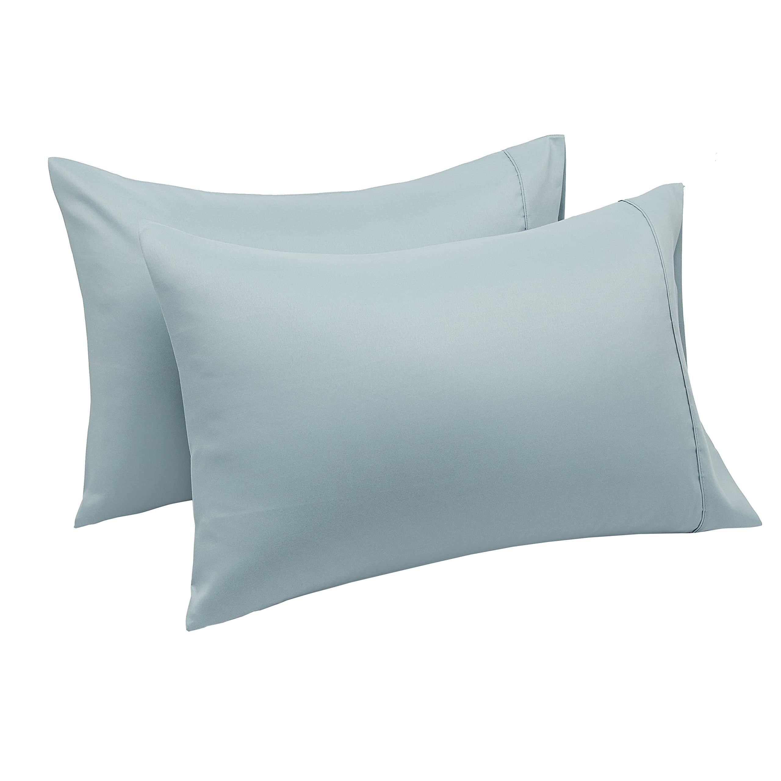 Photo 1 of Amazon Basics Lightweight Super Soft Easy Care Microfiber Pillowcase, Standard, Spa Blue 2 Count Standard Pillowcases Spa Blue
