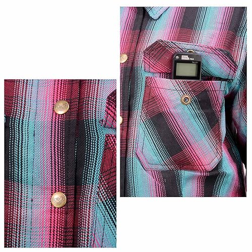 Image of Milwaukee Leather Women's Motorcycle Plaid Armored Flannel Riding Shirt with Aramid Fiber Reinforced and CE Armor