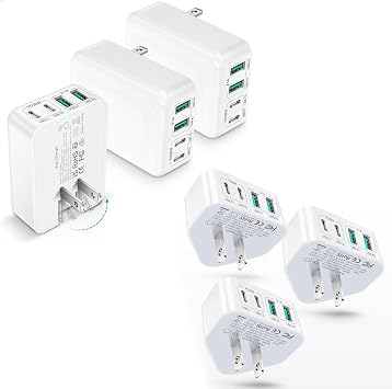 3-Pack 40W USB C Charger Block +3-Pack USB C Charger Block 40W 4-Port Flat USB C Wall Charger
