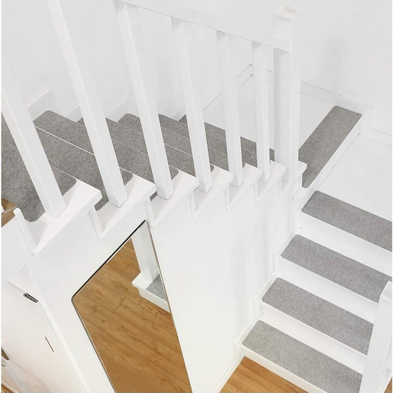 DFrywdgSEY Stair mats, Non Slip Runners, Non-Slip, Indoor Runner Safety Rug, Self Adhesive for Steps Staircase Floor(Light Grey,15pcs)