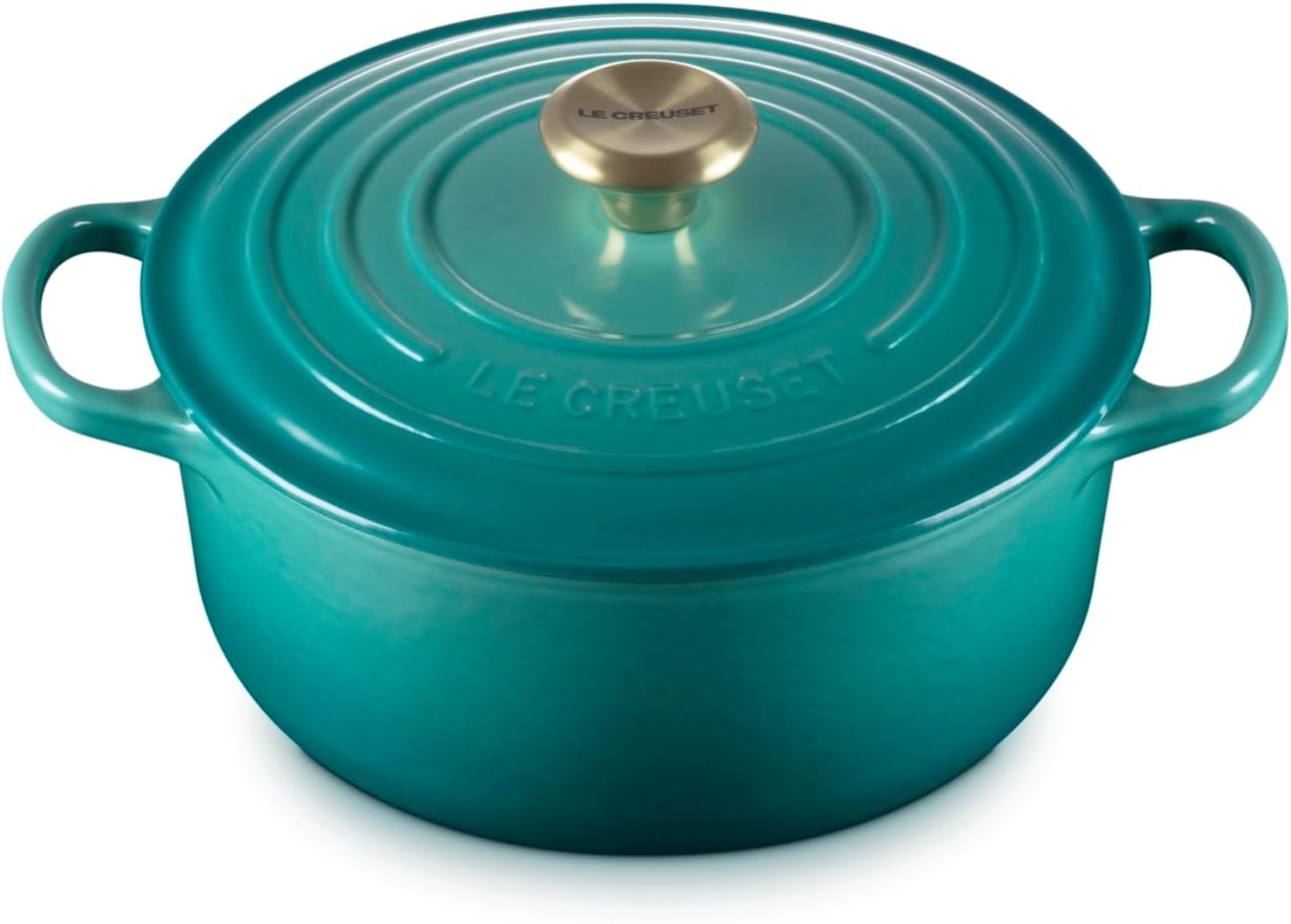 Le Creuset Signature Runder Kasserolle/Dutch Oven -20 cm - Bleu Riviera