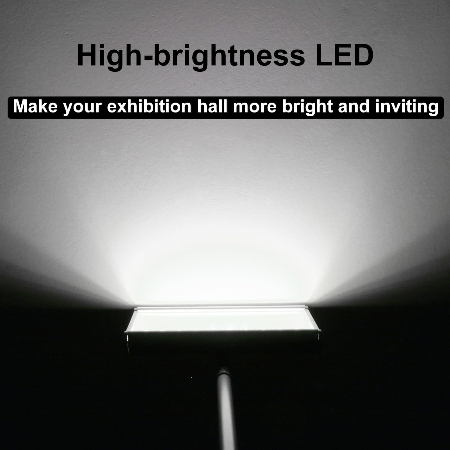 Trade Show Lights LED Display and Exhibit Arm Lighting, Connectable Tradeshow Lights Included Clamps, Mounting Brackets, Power Cables, Connect Cables (2pcs Black) (Black)