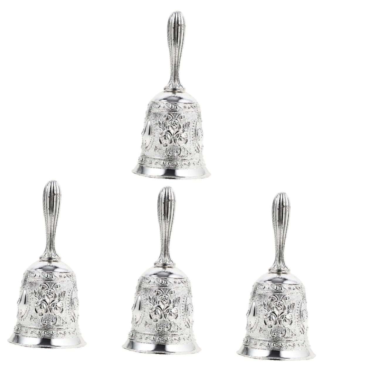 Operitacx 4 Piezas Campana de Mano Retro de Metal para y Escuela Timbrador de Servicio Campana de Decorativa para Eventos y Comidas