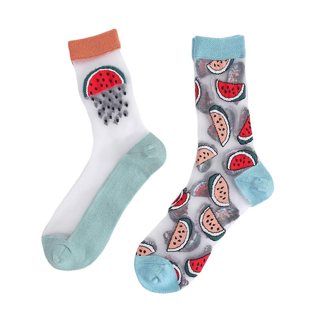 sweet caboodles Women's Calf Length Transparent Fruit Design Socks-picture-16