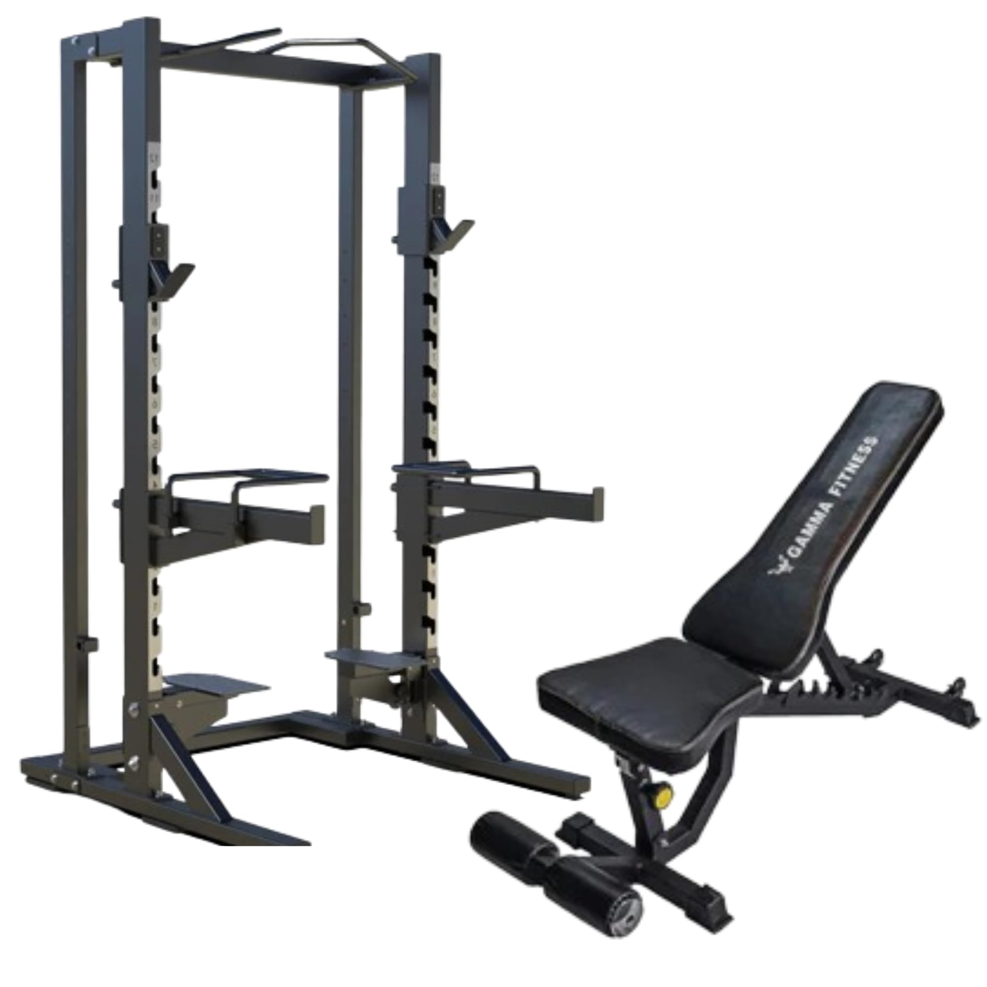 GAMMA FITNESS Commercial Half Power Rack CPR-20 with Adjutable Exercise Gym Bench AB-201 | for commercial or home gym-image-31