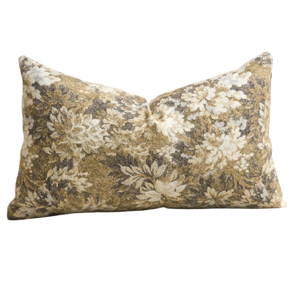 IJSDNVJNDX Plush Rectangular Pillowcases, Neutral Floral Decorative Cushion Covers, Farmhouse-Style Sofa Cushions Beige