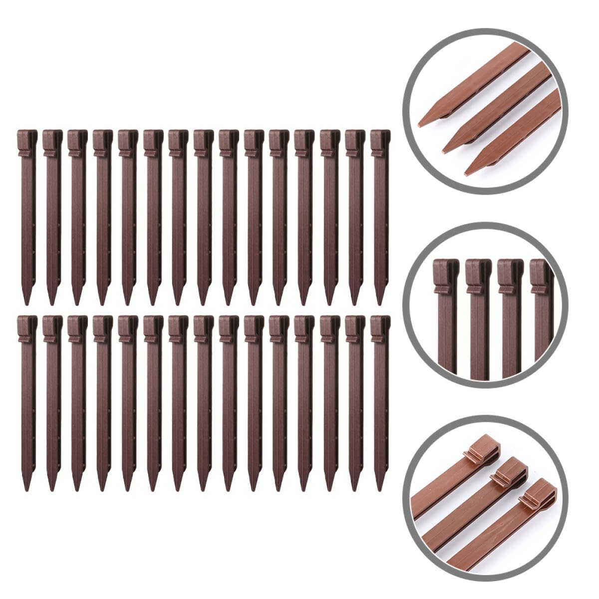 GALPADA 30 Piquets de Jardin en Plastique Résistants pour Fixation de Bâches et Tentes, 30 Pièces, Piquets Sol pour Jardin Potager et Aménagement Extérieur