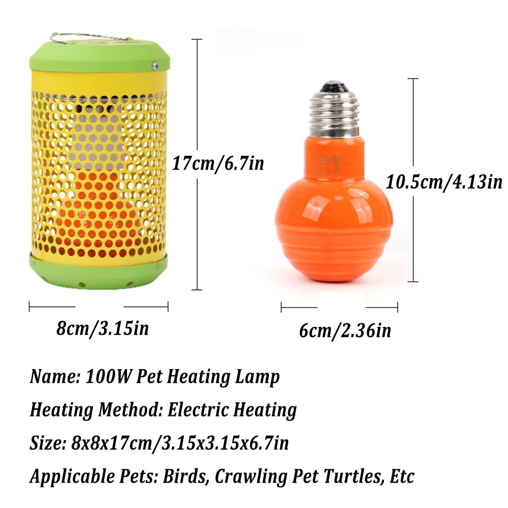 2Pcs Coperture per Lampade Antiscottatura per Rettili, Lampada Riscaldante per Rettili con Lampada Termica in Ceramica, Lampada Riscaldante per Crogiolarsi per Tartarughe, Serpenti, Lucertole