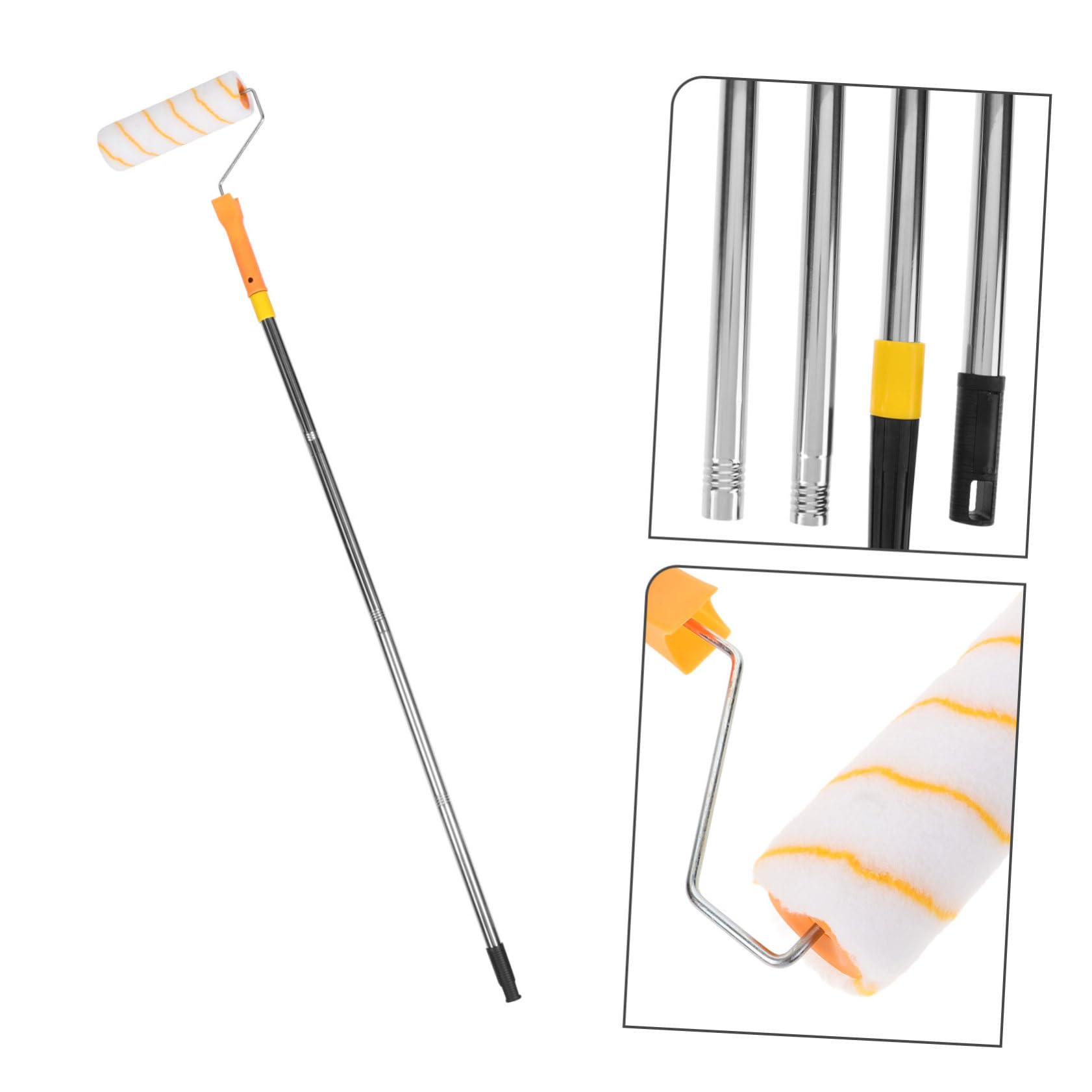 jojofuny Rullo Impugnatura Stabile e Precisa per Pittura con Asta Telescopica in Acciaio Inox, per Pittura di Casa e Muro