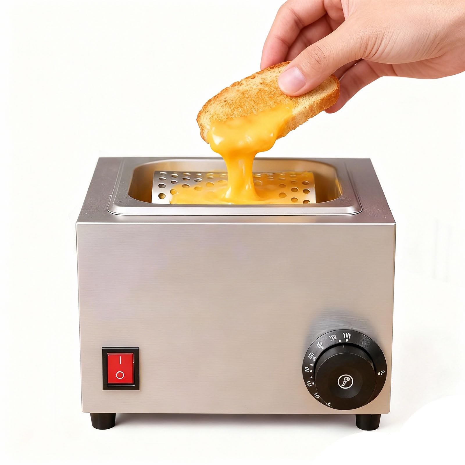 Eoweiot Electric Cheese Wheel Warmer, Stainless Steel Butter Spreader, Adjustable Temp 30-80℃ for Breakfast, Tailgating, Picnics, Camping