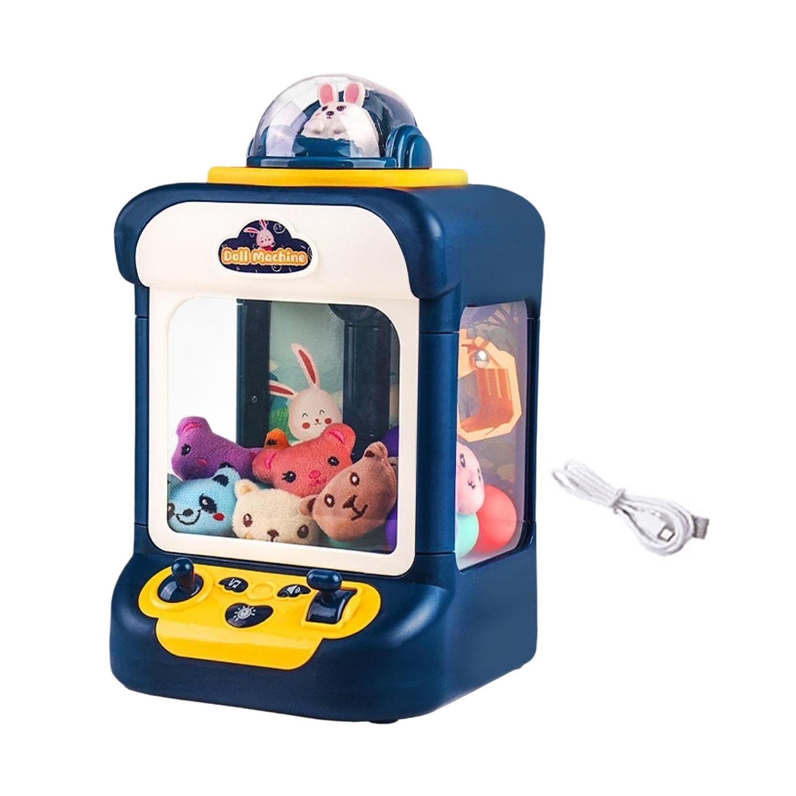 Blue Mini Claw Machine Toy for Kids | Interactive Arcade Grabber Game for Girls Ages 3-6 | Candy Vending Machine with Bunny Theme & Double Joysticks | Ideal Gift for Hand Eye Coordination Development-image-3