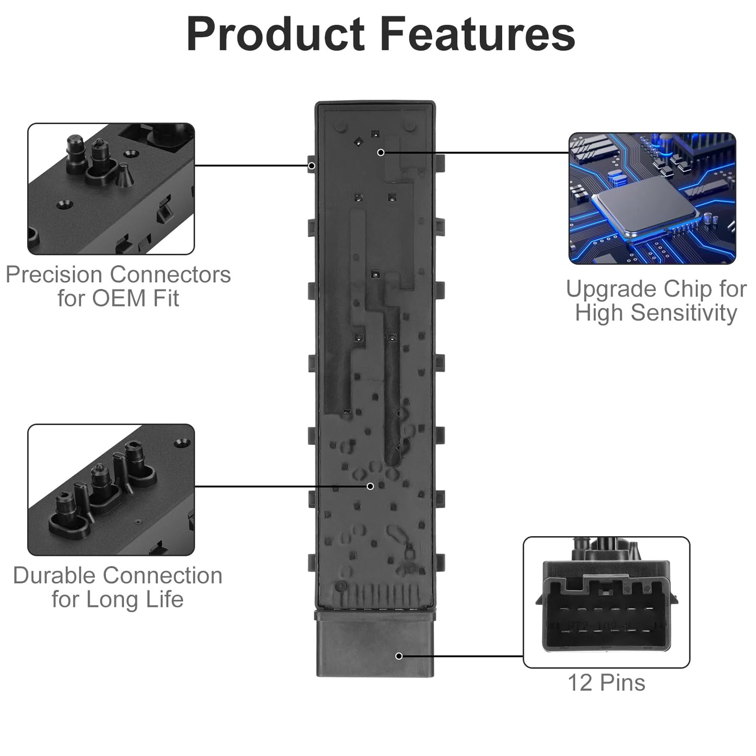 Interruptor de control del asiento eléctrico del lado del conductor para Ford F150, Edge 2007-2014, Explorer 2006-2015, Escape 2013-2018, Expedition 2007-2017, Lincoln MKX 2007-2015, 9L3T14B709FAW