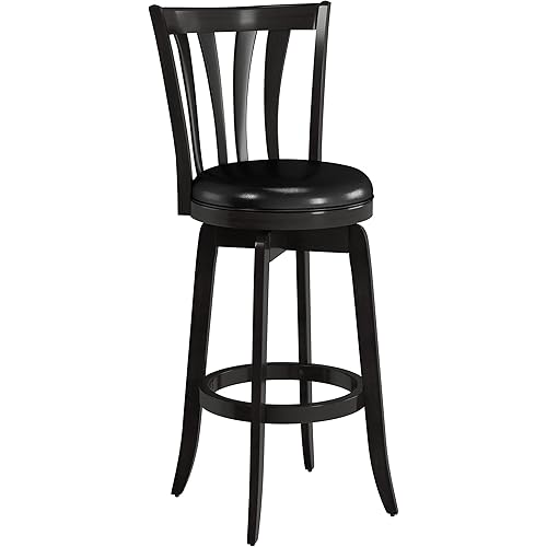 Hillsdale Savana Wood Bar Height Kitchen Stool, 29.5" High, Black