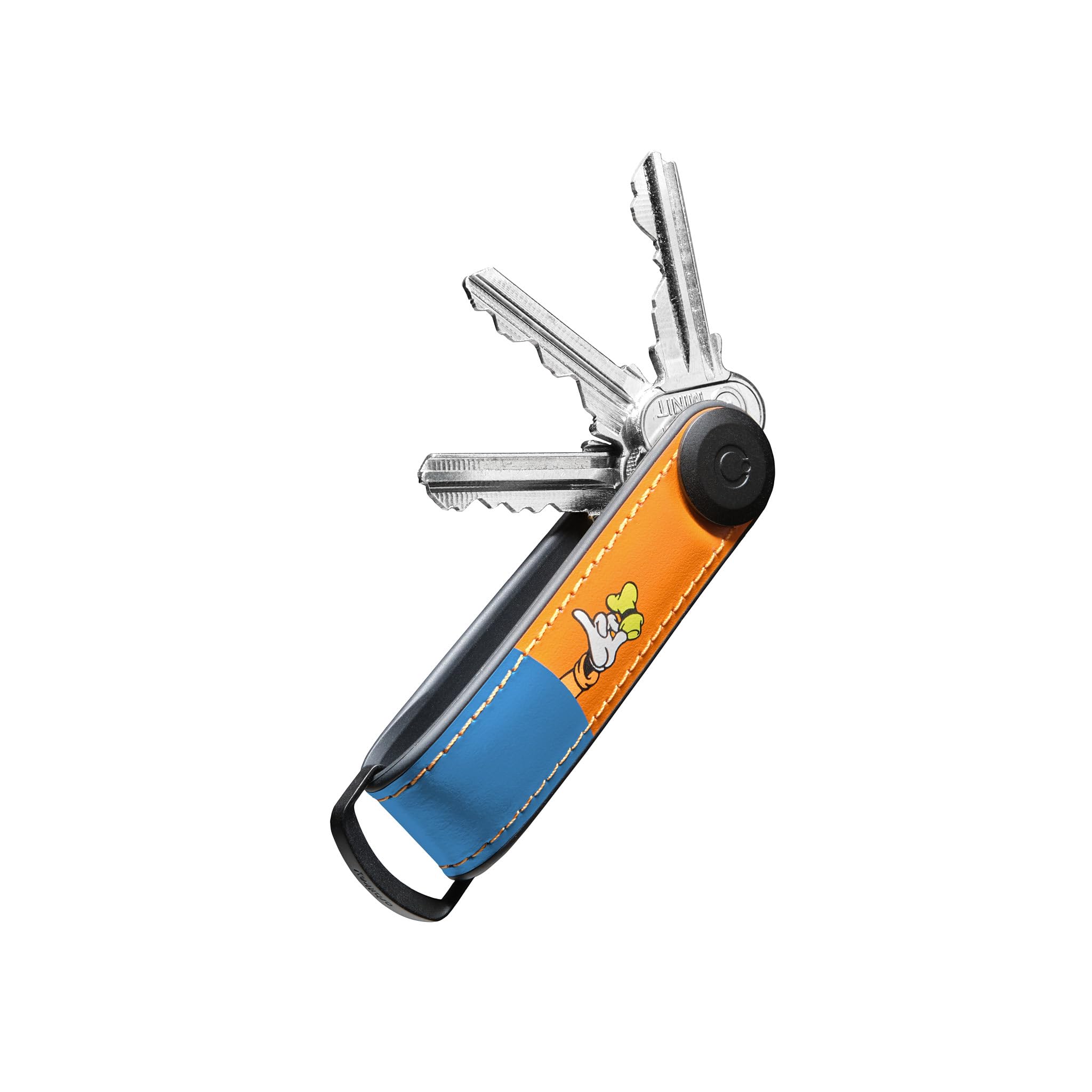 Orbitkey Unisex Orange Disney Hybrid Leather Key Organiser, Goofy