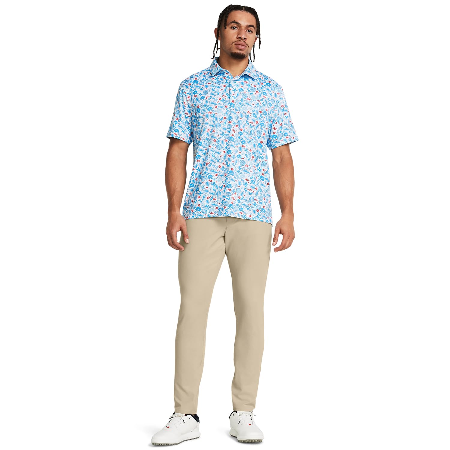 Under Armour Polos para hombre, blanco, azul, (White / Sky Blue), Small
