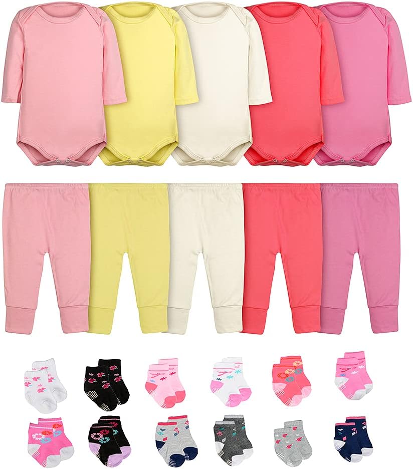 Body Bebê Calça Mijão e Meias Kit 22 Peças Manga Longa Feminino em promoção! Veja a oferta e mais achadinhos de Bebês Hoje é o melhor dia para comprar Body Bebê Calça Mijão e Meias Kit 22 Peças Manga Longa Feminino com aquele preço maroto! Promoção! Aproveite a oferta!
