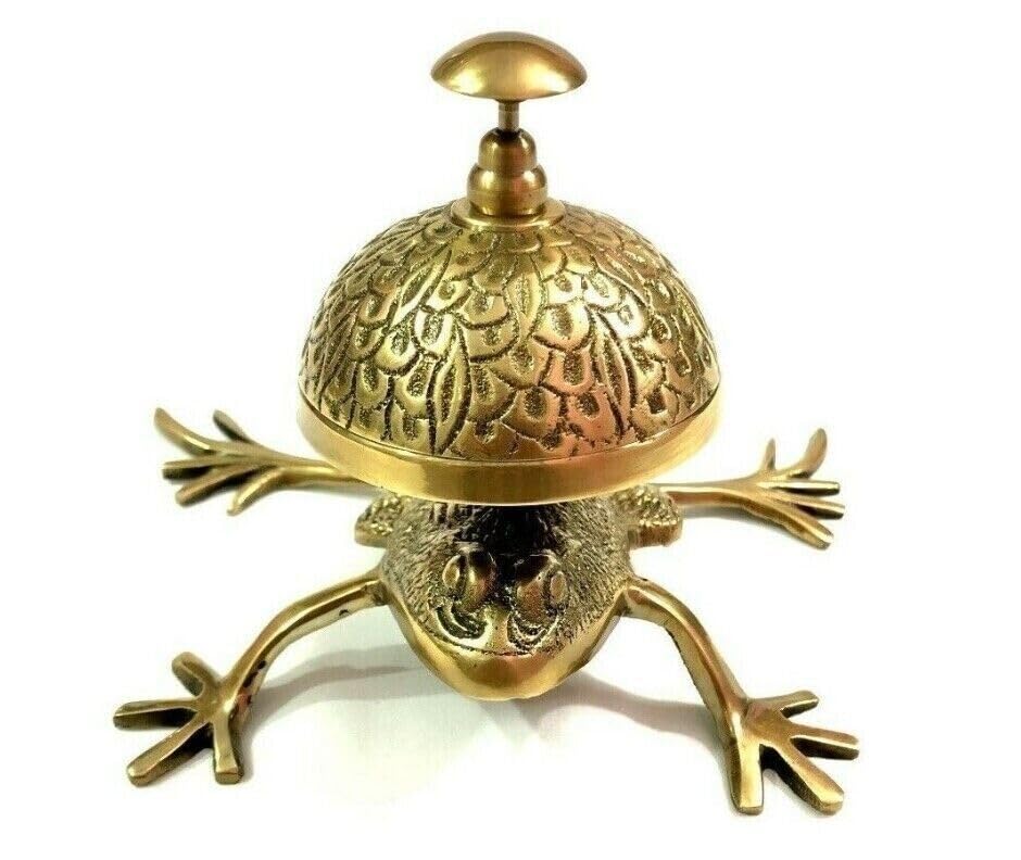 Vintage Frog Style Brass Ornate Hotel Counter Reception Desk Bell Sale Service Counter Bell