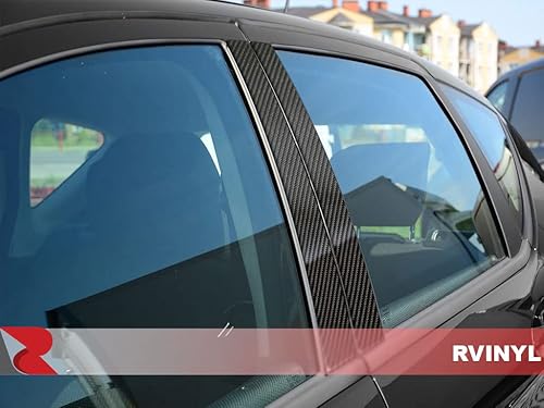 Miniatura 6 de Rvinyl Moldura de ventana de poste de pilar compatible con Chevrolet Impala 2014-2020 - Brillo (negro)
