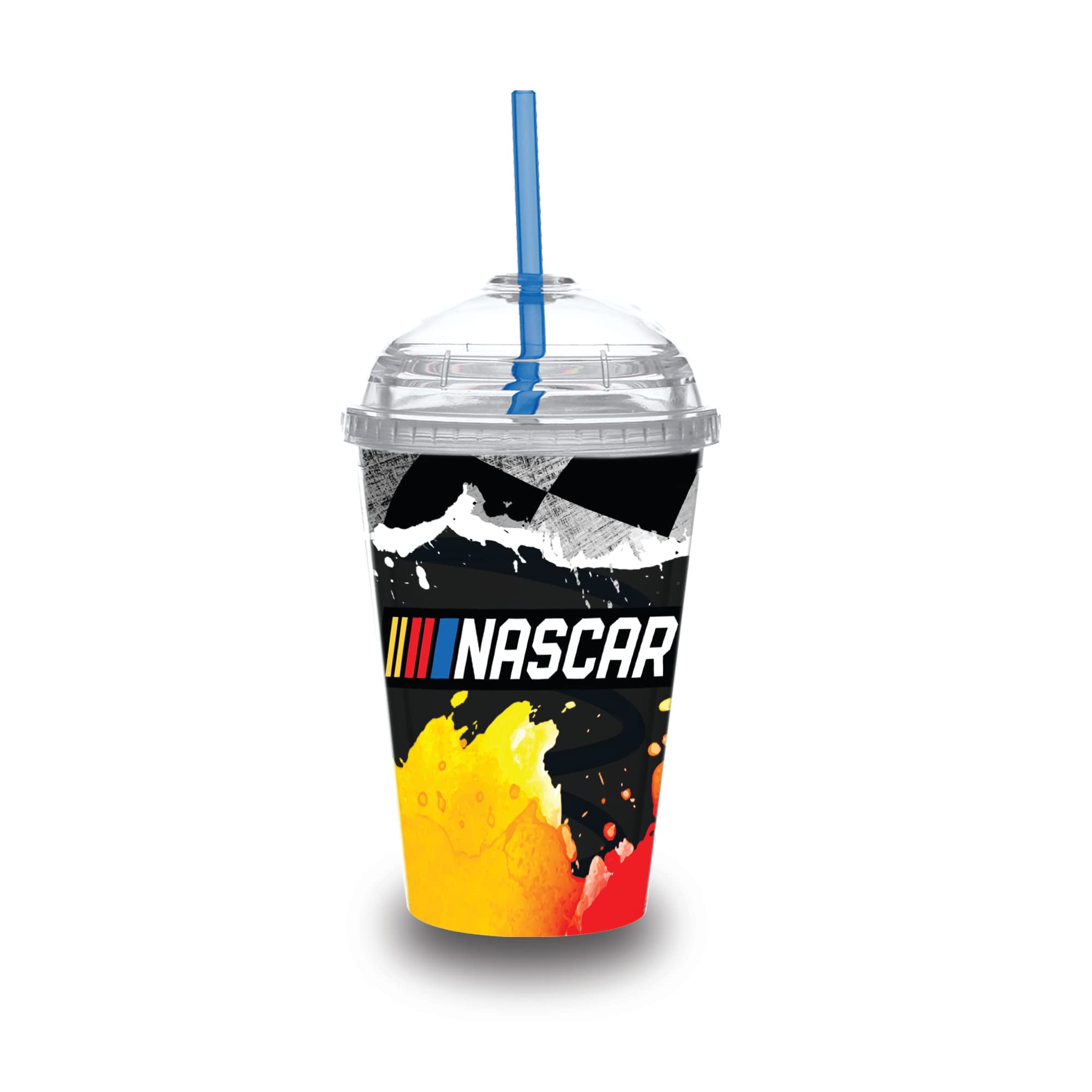 Gobelet NASCAR pour jeunes avec paille et verre acrylique réutilisable enfant 355 ml