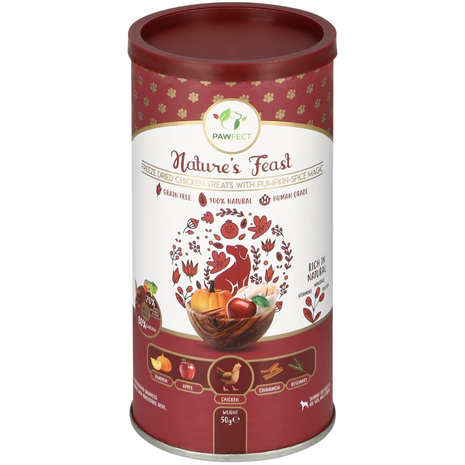 Pawfect Natures Feast Freeze Dried Dog Treats | 100% Natural | Chicken(80%) and Pumpkin Spice Magic(20%) Apple, Pumpkin, Cinnamon, Herbs| Grain Free| Training Treat| Food Toppers for Dogs(50g/1.76oz) (B08TK8YVCZ) Amazon Price History, Amazon Price Tracker