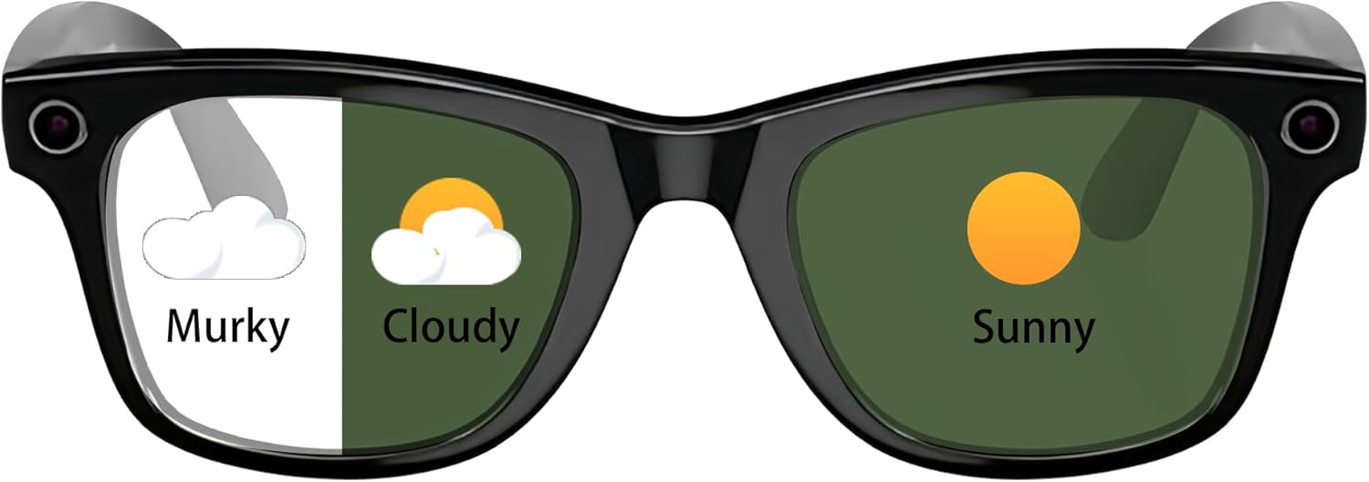 YEIN Photochromic Replacement Lenses for Ray-Ban Meta RW4008/RW4012 Large(53mm), Blue Light Blocking/Polarized Sunglasses
