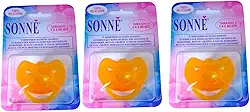 Sonne Kit C/3 Chupetas Premium Soft Recém Nascido T1(0 A 6 Meses) 100% Silicone Âmbar