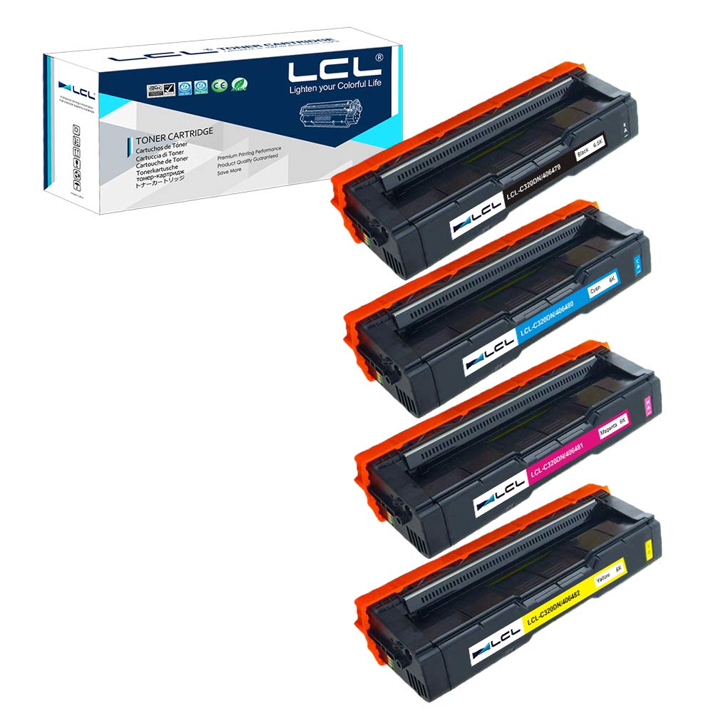 LCLToner Cartridge 406479 6500Pages 406480 406481 406482 6000Pages SP C310 C310E 310HE SP C231 N SP C231 SF SP C232 DN SP C232 SF (4Pack KCMY) Replacement for Ricoh